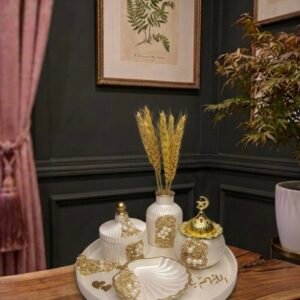 'Allahumbarik' Calligraphy & Pearl Crystal Decor Set