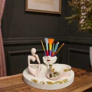 Artistic Face Brush Holder & Sculpture Set