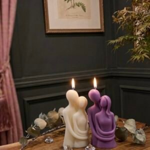 Couple candle  - Purple & White