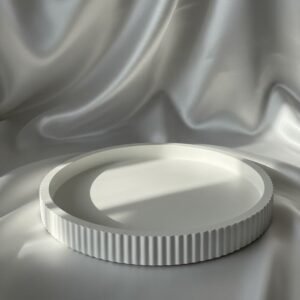 round tray with striped edge